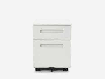 Novah Mobile Pedestal with Optional Cushion – White
