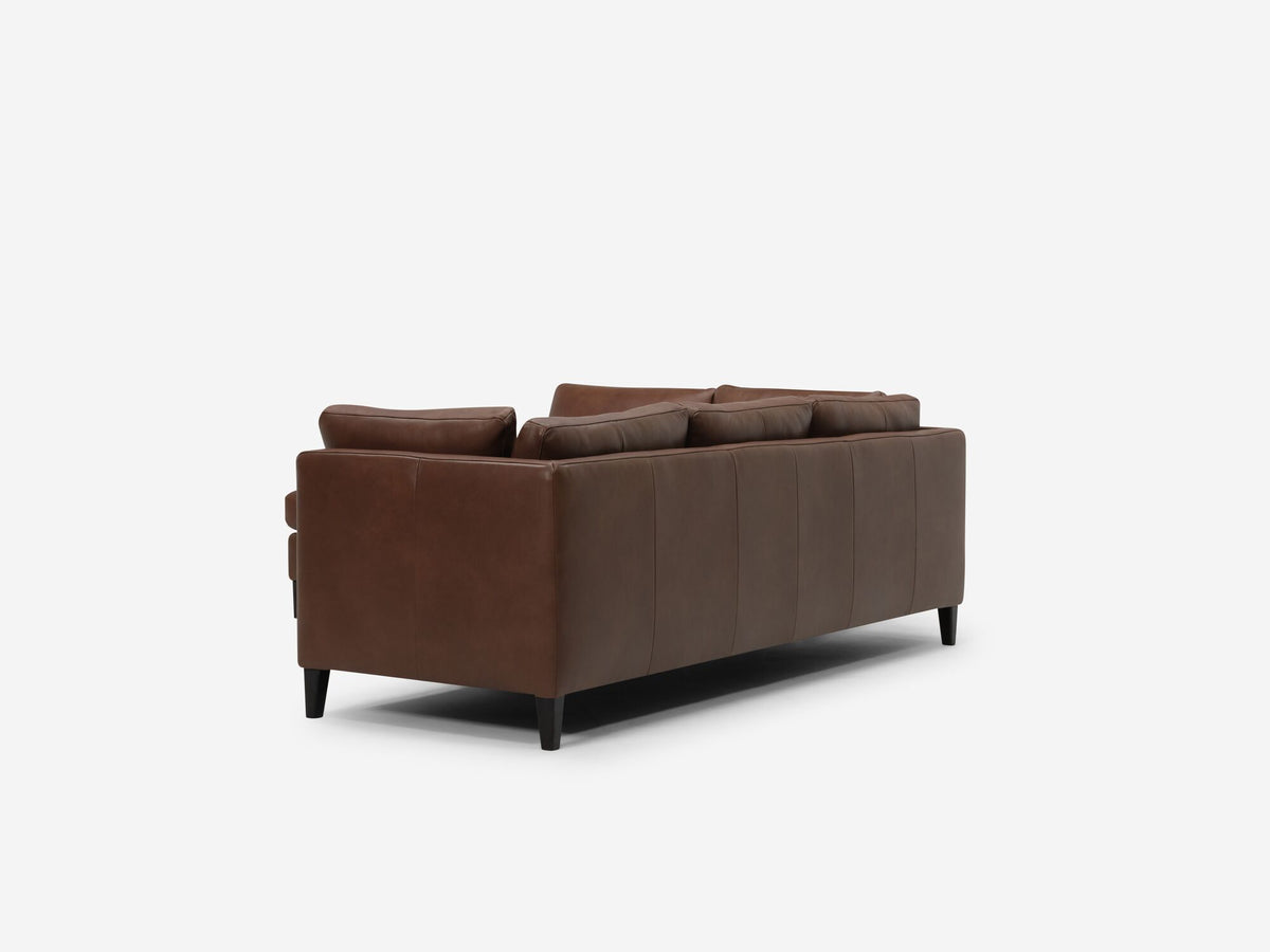 Left Hand Facing Backless Chaise - Classic Mocha with Onyx Legs