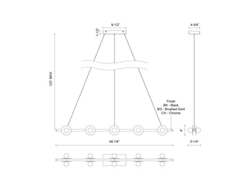 Elixir Linear Pendant – Chrome – view 4