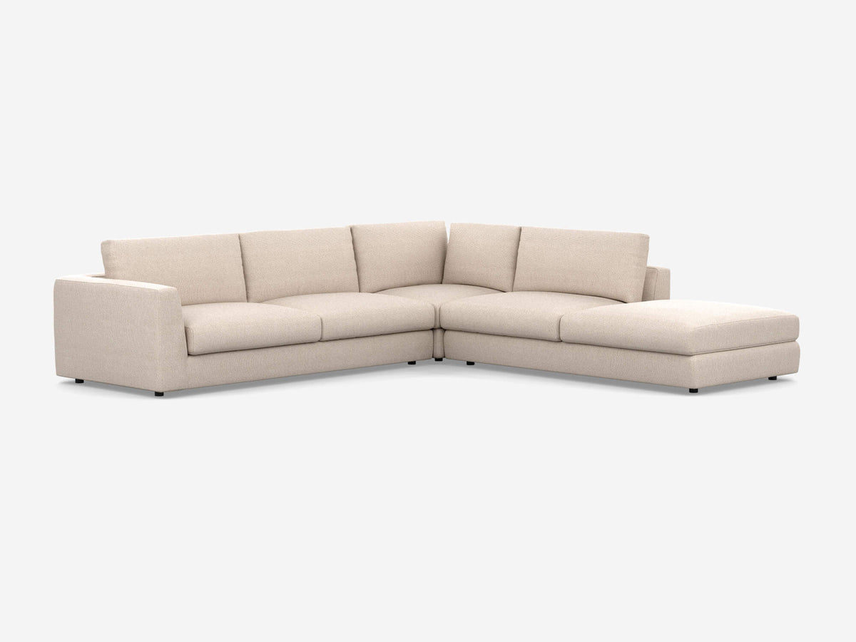 Plush - Angle Arms - Right Hand Facing Backless Chaise