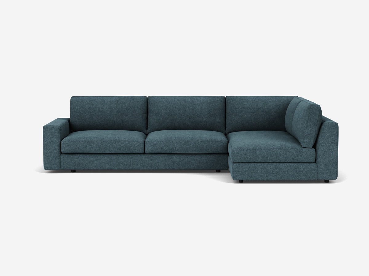 Lana Soft Blue - Right Hand Facing Full-Arm Chaise - 1.5" Legs