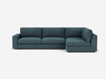 Lana Soft Blue - Right Hand Facing Full-Arm Chaise - 1.5" Legs