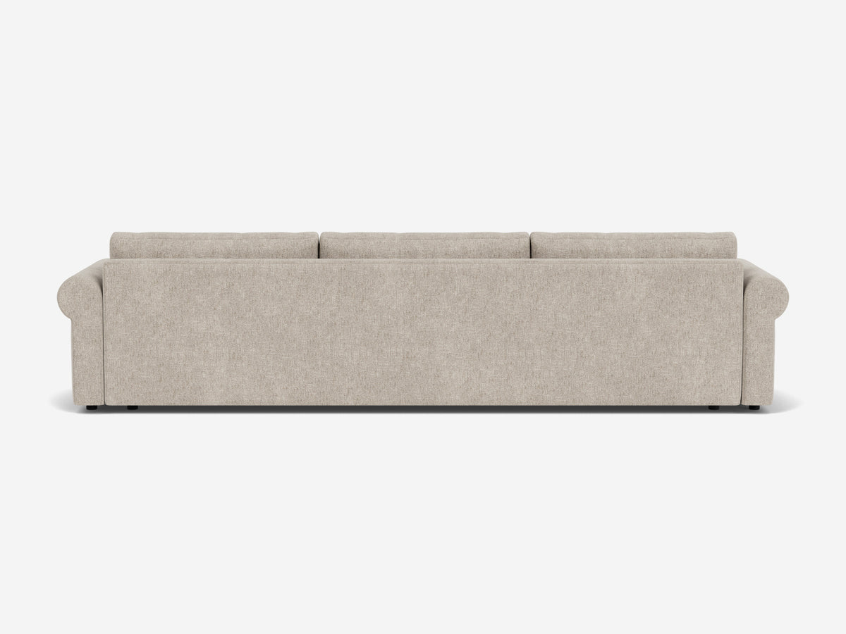 Polo Grey Fabric - 3 Seat - Shallow - Roll Arms