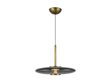 Kyoto Pendant – Vintage Brass/Smoked Glass