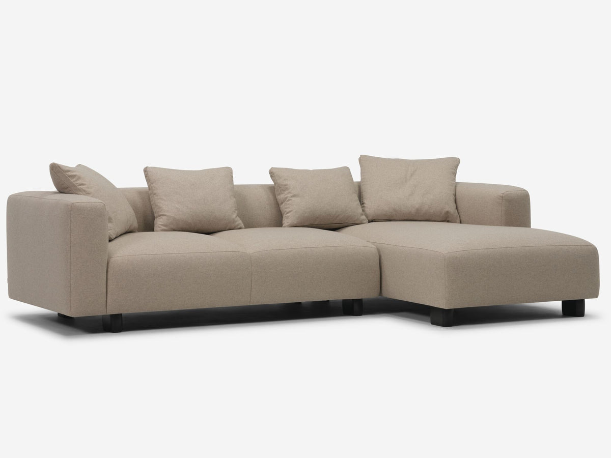 Lana Taupe with Black Stadium Legs - Right Hand Facing Chaise