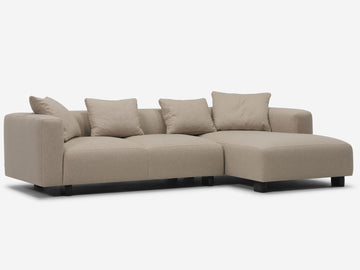Lana Taupe with Black Stadium Legs - Right Hand Facing Chaise