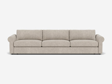 Polo Grey Fabric - 3 Seat - Shallow - Roll Arms