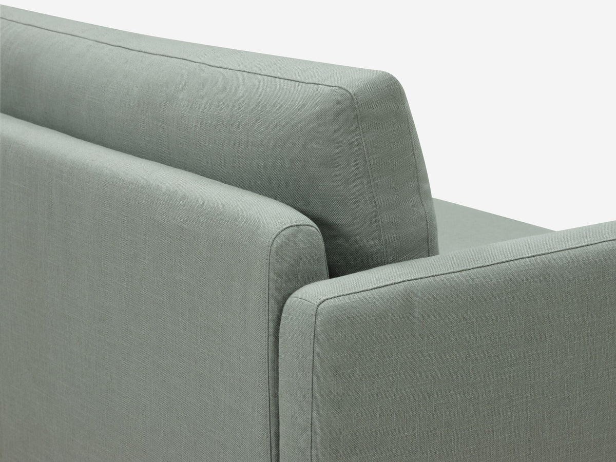 Aspen Mist Fabric - Shallow (35") - 35.8" Seat Width - Narrow Arms - Metal Tubular Legs
