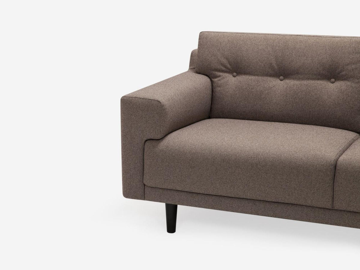 Grade 30 Jet Owl (Discontinued) with Black Ash - Button Tufted Back Cushion Detail - Right Hand Facing Chaise