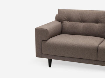 Grade 30 Jet Owl (Discontinued) with Black Ash - Button Tufted Back Cushion Detail - Right Hand Facing Chaise