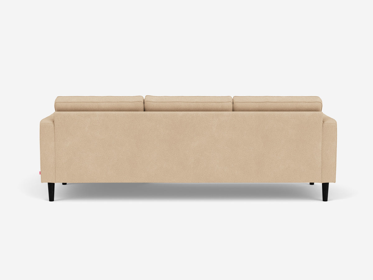 Ava Camel avec pattes frêne noir - accoudoirs de 24,5 po