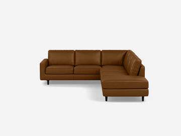 Grade 400 Durango Rio with Black Ash Legs - No headrests - Right Hand Facing Extended Backless Chaise
