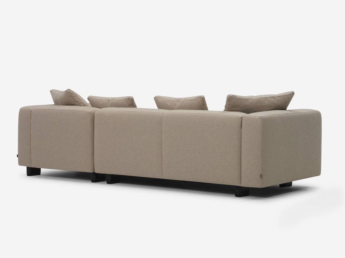 Lana Taupe with Black Stadium Legs - Right Hand Facing Chaise