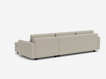 Catrin Grecian Linen with Black Ash Legs - Narrow Arms - Queen - Right Hand Facing Chaise - Non-Storage Chaise