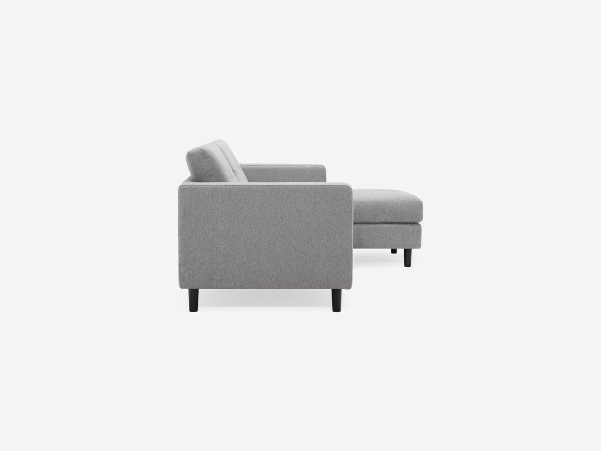 Mila Grey with Onyx Legs - Right Hand Facing Chaise