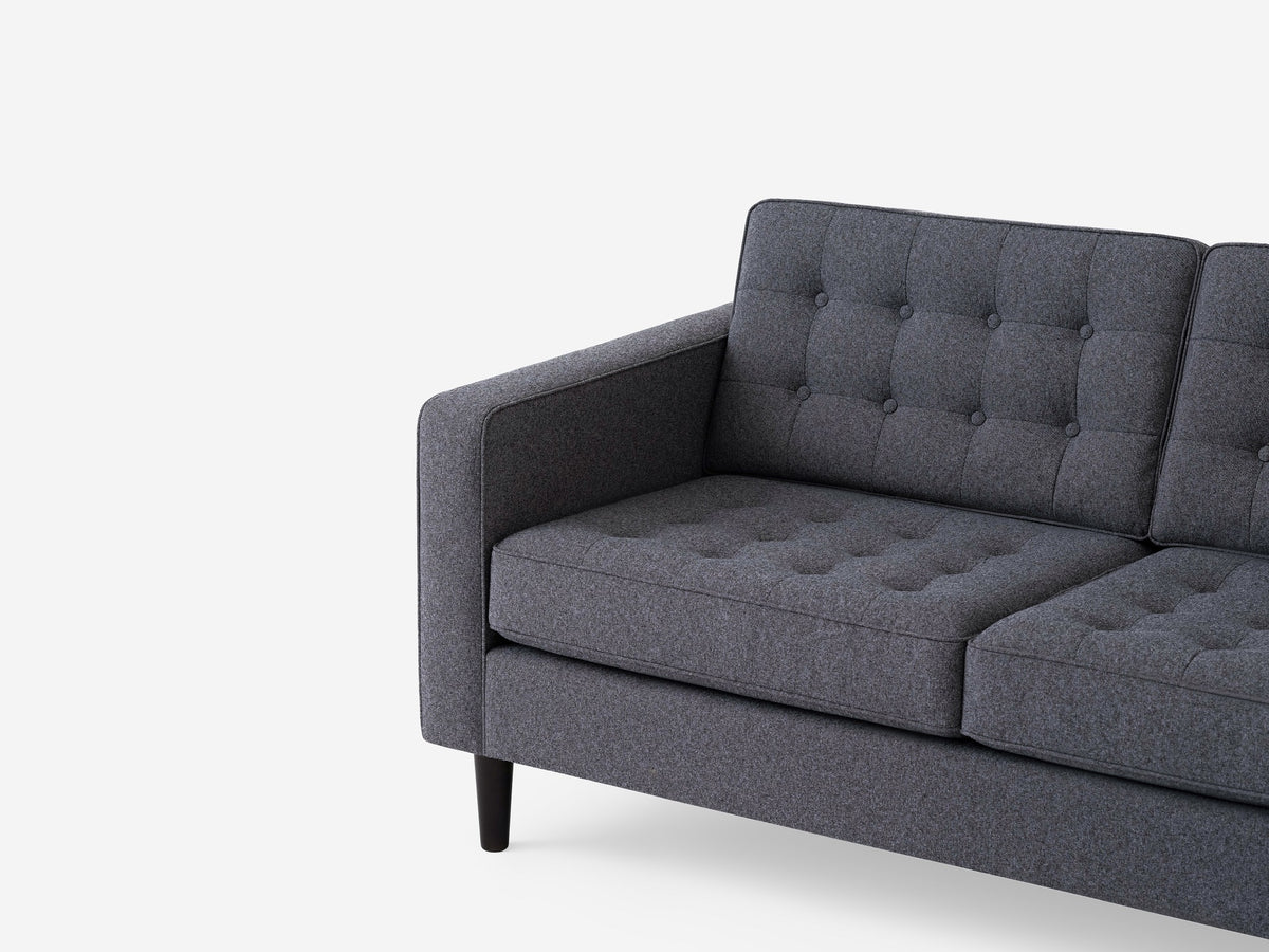 Jet Ash with Black Ash Legs - Right Hand Facing Chaise - Regular Arm Height