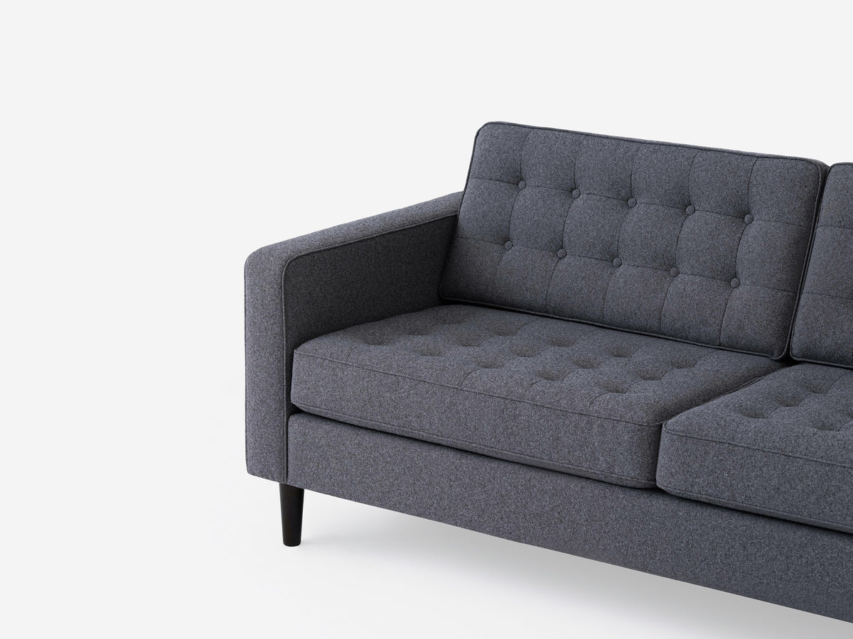Jet Ash with Black Ash Legs - Right Hand Facing Grand Chaise - Regular Arm Height