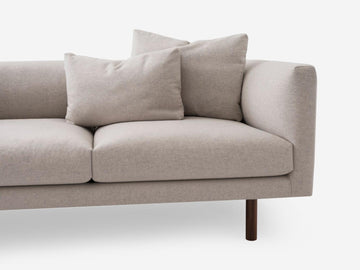 Grade 60 Lana Sand with Walnut Legs - Left Hand Facing Backless Chaise