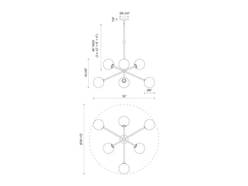 Cassia Chandelier – Matte Black/Clear Glass – view 3