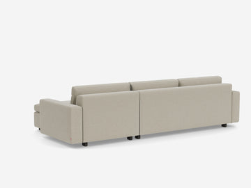 Catrin Grecian Linen with Black Ash Legs - Standard Arms - Queen - Right Hand Facing Chaise - Non-Storage Chaise