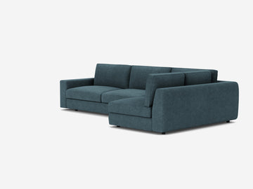 Lana Soft Blue - Right Hand Facing Full-Arm Chaise - 1.5" Legs