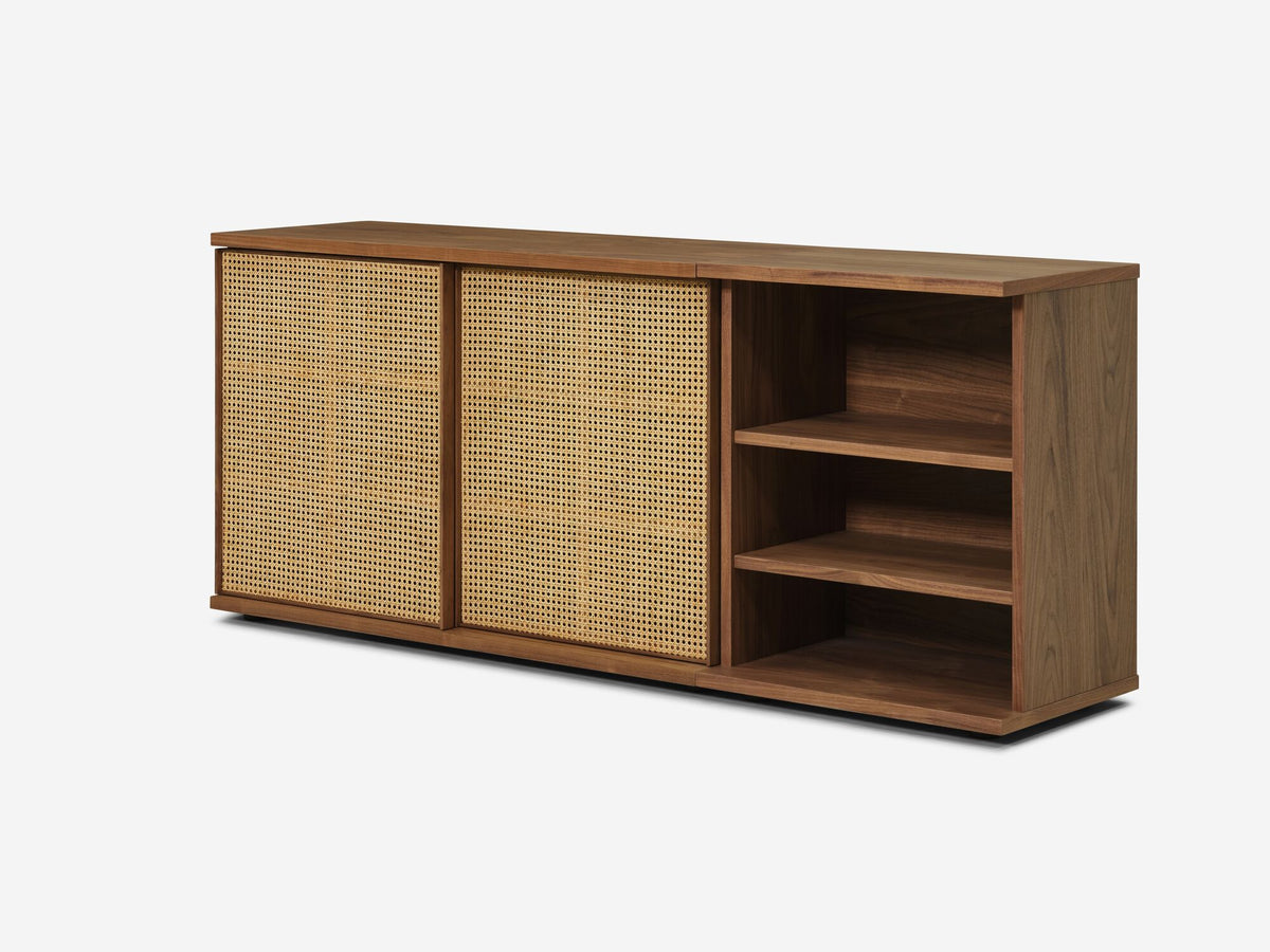 Wide - Walnut - Cane Doors