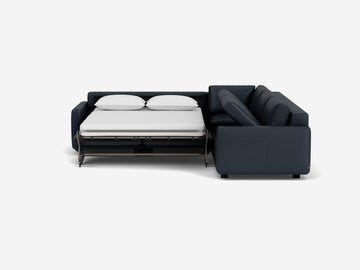 Evoque Atlantic with Black Ash Legs - Narrow Arms - Right Hand Facing Storage Loveseat