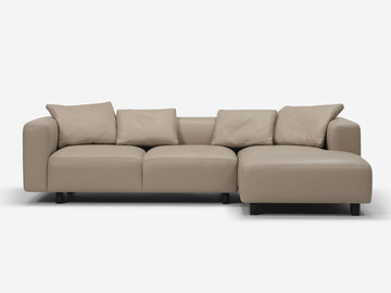 Donna Grey with Black Stadium Legs - Right Hand Facing Chaise