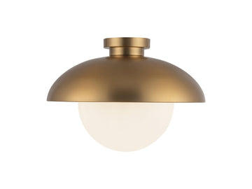 Rubio Flush Mount Light – 16" / Aged Gold/Opal Matte Glass