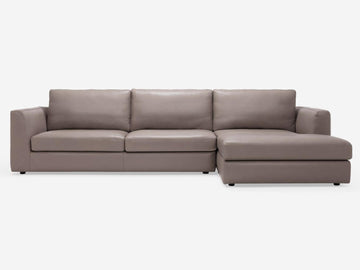 Suave Chrome - Right Hand Facing Chaise - Angled Arms - 1.5" Legs