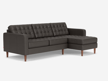 Evoque Ardesia with walnut Legs - Right Hand Facing Chaise - Regular Arm Height