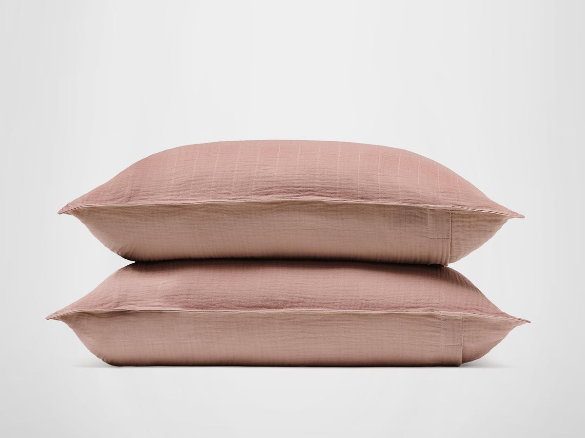 Silk & Snow Muslin Sham Set – Standard / Misty Rose