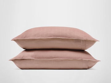 Silk & Snow Muslin Sham Set – Standard / Misty Rose