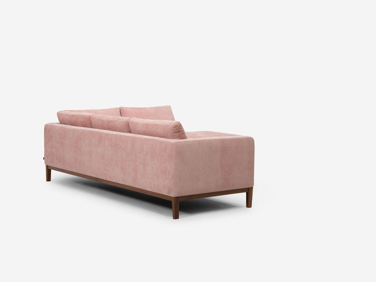 Valley Blossom with a Walnut Base - Right Hand Facing Backless Chaise