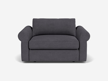 Jet Ash Fabric - Shallow - 35 inch seat width - Roll Arms