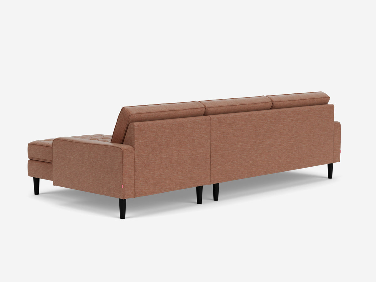 Ceder Burnt Orange with Black Ash Legs - Right Hand Facing Grand Chaise - Low Arm Height