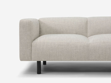 Arctic Pebble - Black Peg Legs - Right Hand Facing Backless Chaise