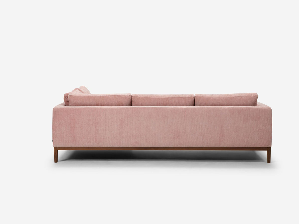 Valley Blossom with a Walnut Base - Right Hand Facing Backless Chaise