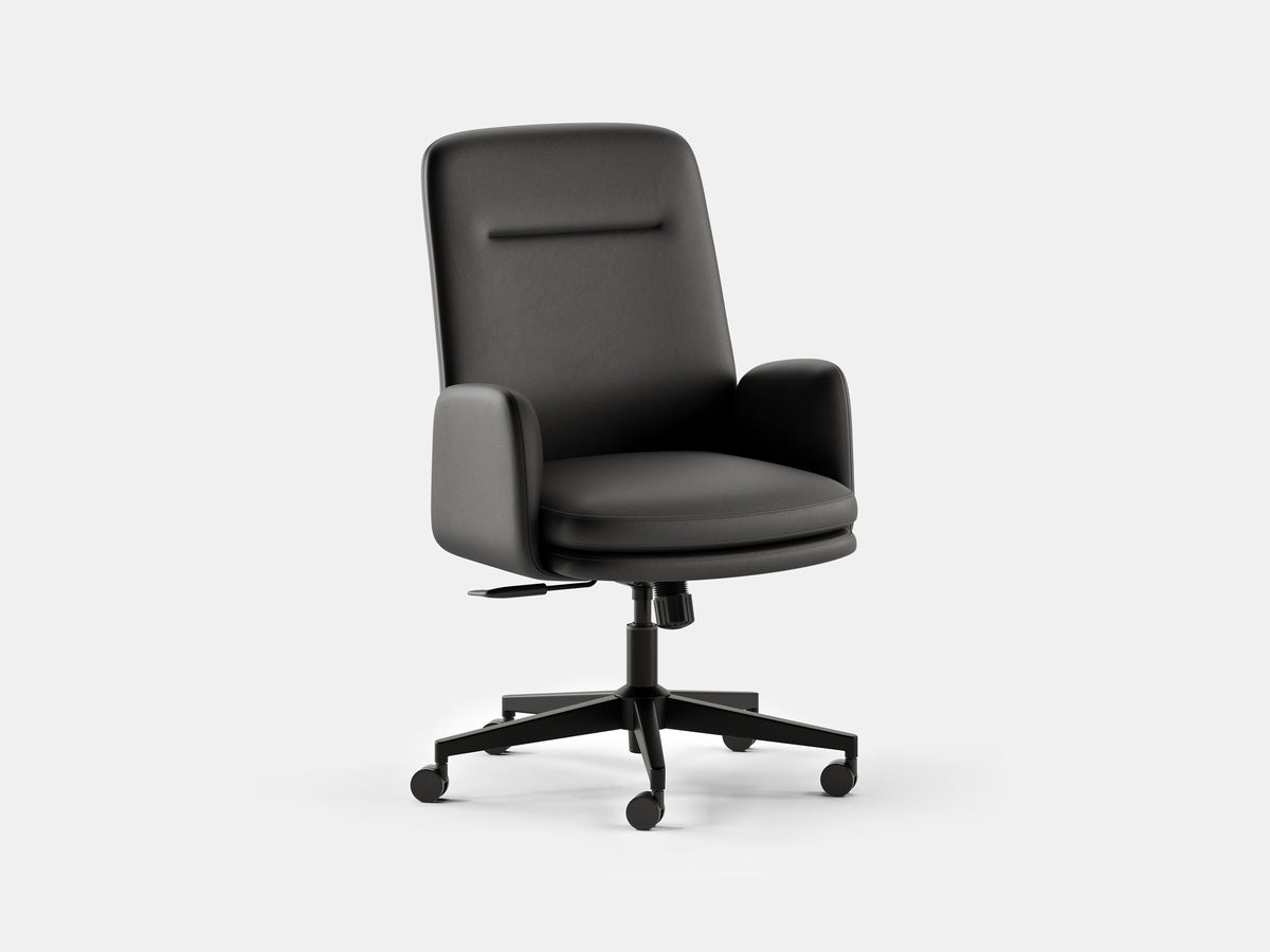 Softside Office Chair – High / Vegan Leather / Black