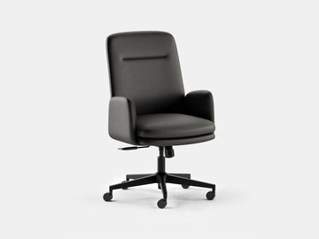 Softside Office Chair – High / Vegan Leather / Black