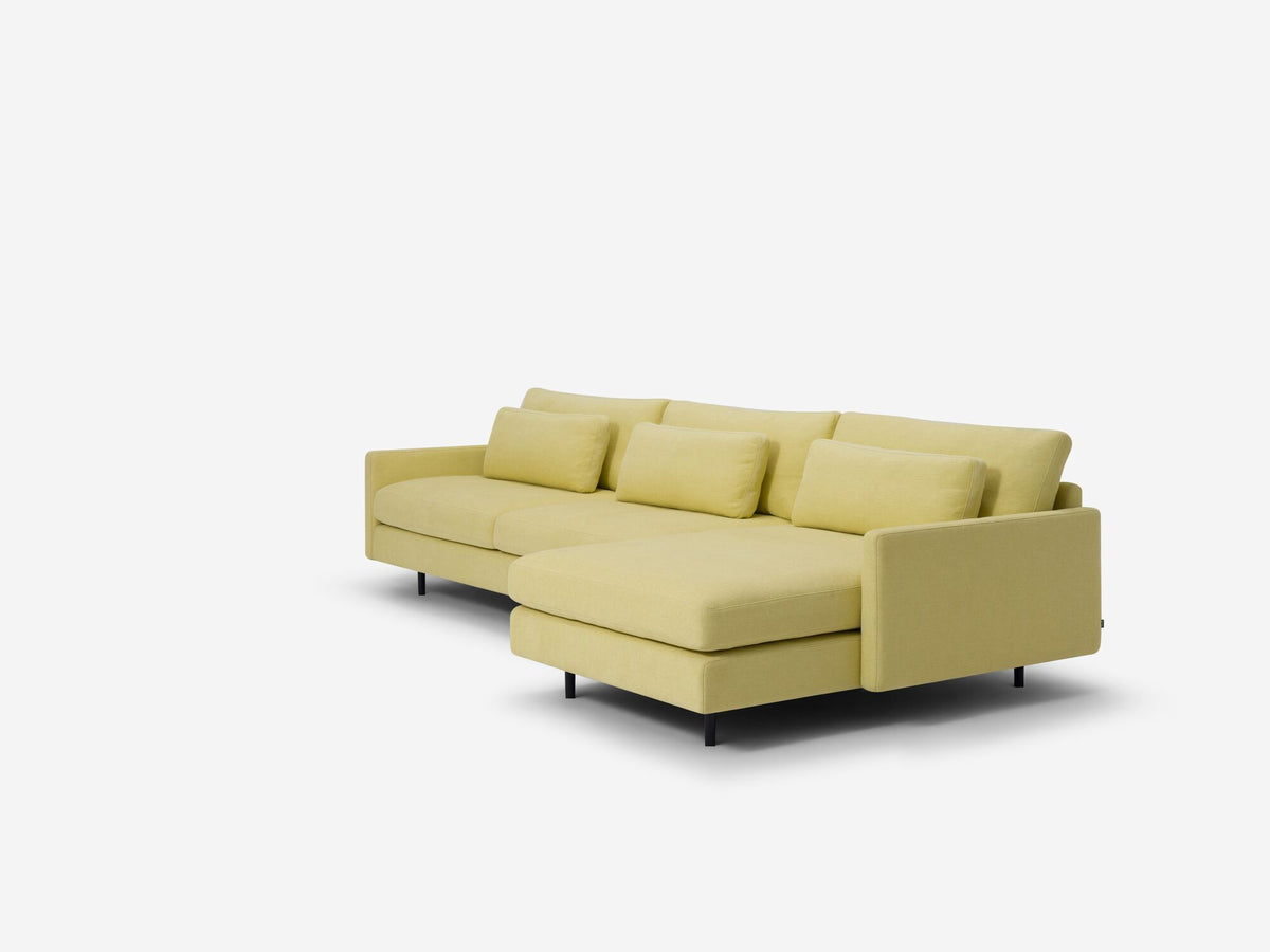 Maria Lemon - Deep Seat Depth - 39" Seat Width - Narrow Arms - Metal Tube Legs