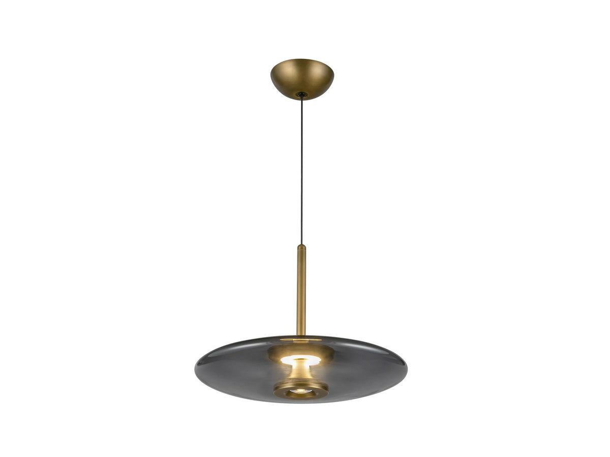Kyoto Pendant – Vintage Brass/Smoked Glass – view 2