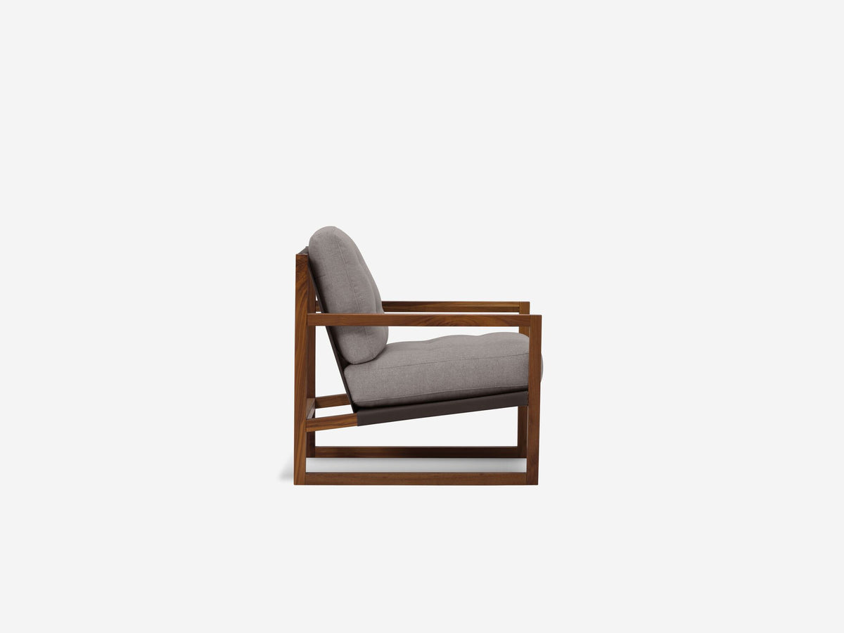 Ava Haze - Back: Cotton Duck Black - Walnut Wood Frame