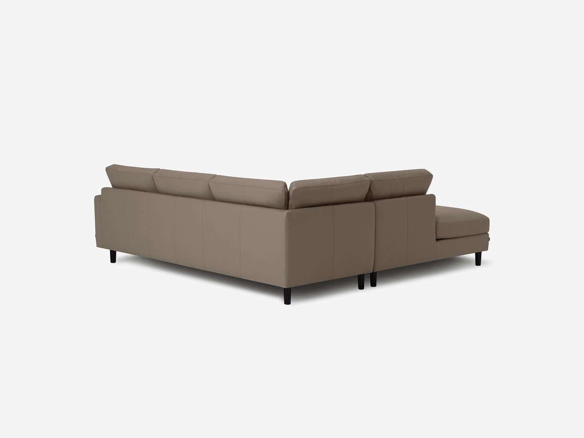Donna Grey with Black Ash Legs - Left Hand Facing Backless Chaise