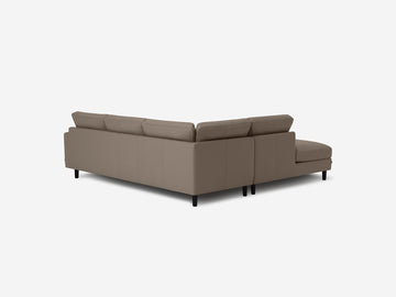 Donna Grey with Black Ash Legs - Left Hand Facing Backless Chaise
