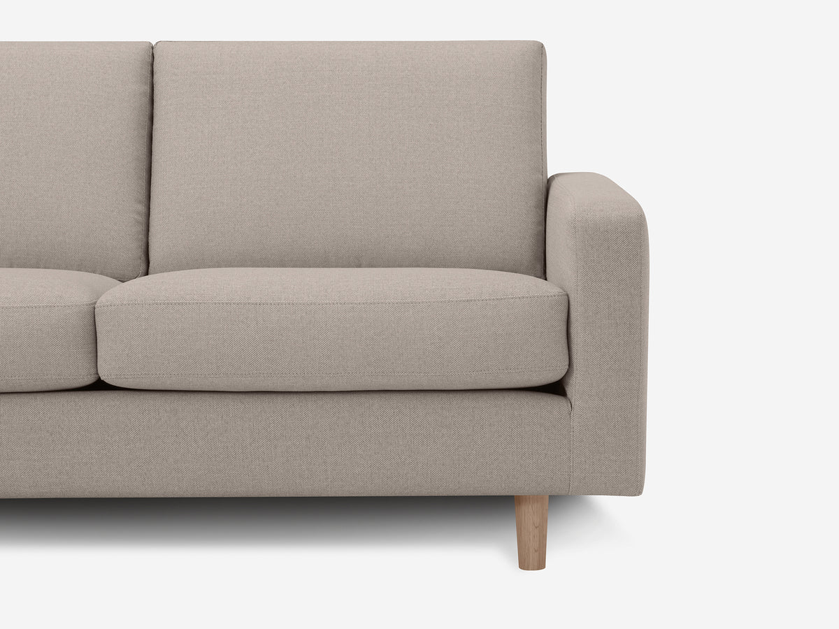 Grade 30 Panama Natural with Oak Legs - Left Hand Facing Chaise