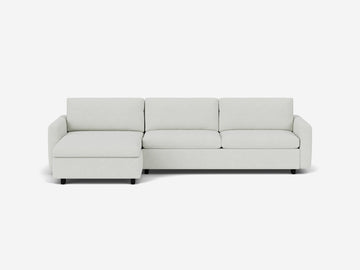 Arctic Wolf with Black Ash Legs - Narrow Arms - Queen - Left Hand Facing Storage Chaise