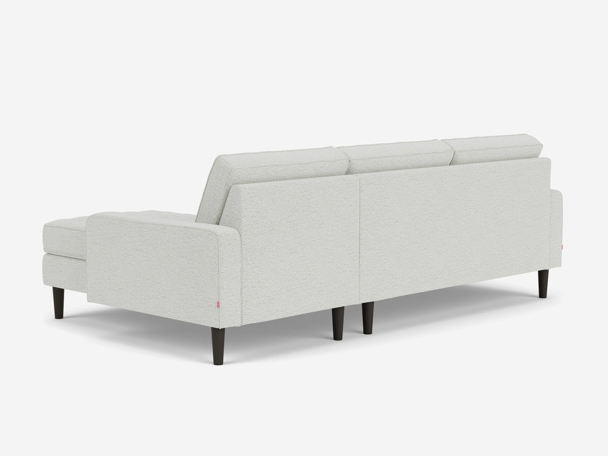 Arctic Wolf with Black Ash Legs - Right Hand Facing Chaise - Low Arm Height