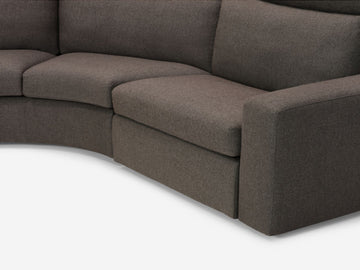 Onno Charcoal Warm Grey with Additional Headrest - Wide Seat - Left Hand Facing Backless Chaise - Wide Track Arm