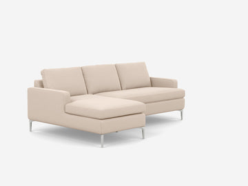 Grade 30 Panama Natural with Aluminum Legs - Left Hand Facing Chaise